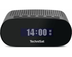 TechniSat TECHNIRADIO 50 - Compacte wekkerradio (DAB+, FM-wekker met groot LCD-display, dubbel alarm, hoofdtelefoonaansluiting, 1 watt, USB-voeding) zwart