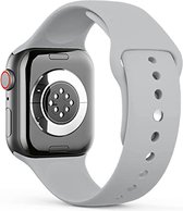 Zachte Siliconen Sport Band S/M - Gray - Geschikt voor Apple Watch 42mm - 44mm - 45mm - 49mm - Waterproof smartwatchband voor iWatch series Ultra 9 8 7 6 5 4 3 2 1 SE grote modellen