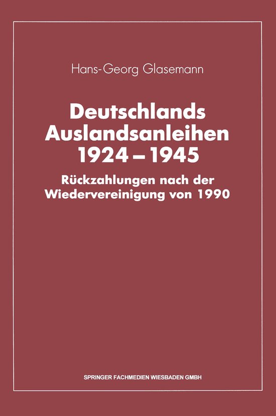 Deutschlands Auslandsanleihen 1924-1945 - cover