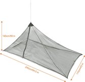 Klamboe voor enkele campingbed en muggenmuggennet voor reizen, kamperen, vissen en wandelen