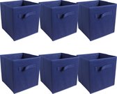 RAMBUX® - Panier de rangement - Organisateur - Panier en Tissus - Carré - 26,5 x 26,5 x 28 cm - 21 litres - Convient aux Armoires IKEA KALLAX - Blauw foncé