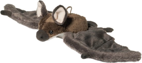 Hermann Teddy Knuffeldier Vleermuis - zachte pluche stof - premium knuffels - grijs - 24 cm