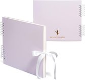 Never Ever Land Scrapbookalbum - 30 x 25 cm fotoalbum met 80 gladde pagina's van 250 g/m2 - Stevige hardcover met schattige strik - Perfect voor baby-, bruilofts- en familiefoto's - Lavendel