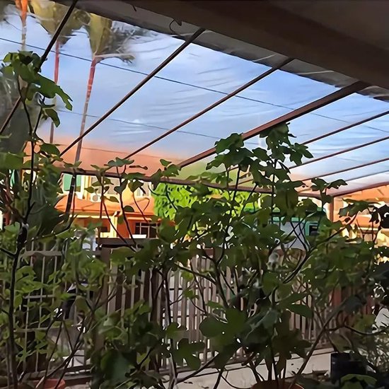 Dekzeil met ogen, transparant zeil met ogen, PVC waterdicht afdekzeil regen- wind- en zonnescherm voor balkon, tuin, planten, kas (1m x 2m