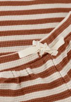 Quincy Mae Waffle Tee + Short Set Clay Stripe Rompers & Boxpakken Unisex - Bruin - Maat 68/80