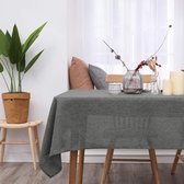 Linnen Tafelkleed Waterafstotend Rechthoekige Tafeldoek met Lotuseffect in Polyester Afneembaar voor Eettafel Partij Donkergrijs 130x160cm
