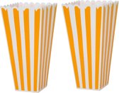 Popcorn bak herbruikbaar - Geel / Wit - Kunststof - 9 x 9 x 19 cm - Set van 2 - Bakje -  Netflix Chill -  Popcorn - Movienight Snackbakje - Snack