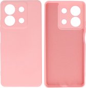 Hoesje Geschikt voor Xiaomi Redmi Note 13 5G - Fashion Telefoonhoesje Backcover - Siliconen Hoesje - Roze