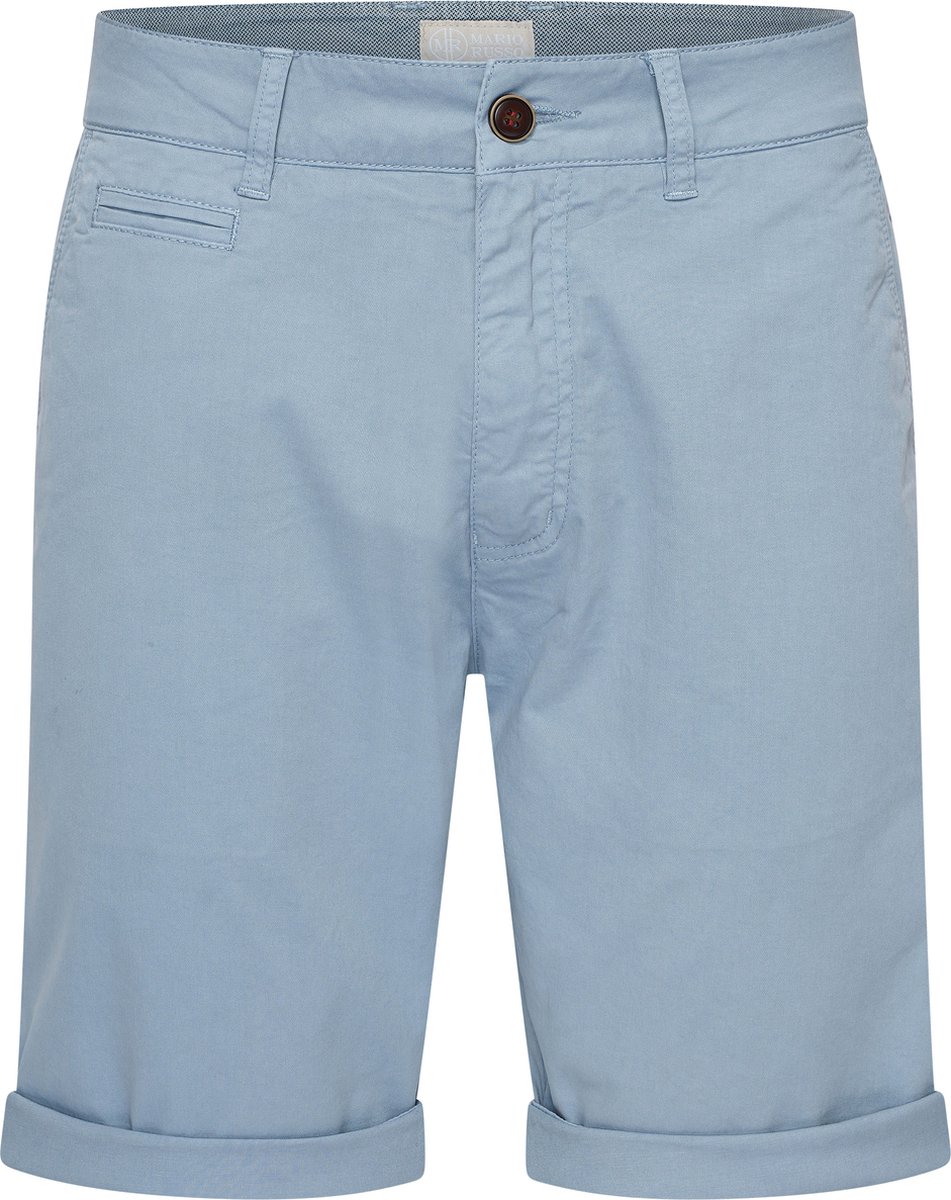 Mario Russo Chino Short - Korte broek heren - Shorts heren - Katoen - Lichtblauw - XXL