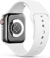Zachte Siliconen Sport Band S/M - Wit - Geschikt voor Apple Watch 38mm - 40mm - 41mm - Waterproof smartwatchband voor iWatch series 9 8 7 6 5 4 3 2 1 SE kleine modellen