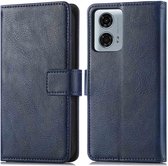 iMoshion Étui adapté pour Motorola Moto G24 Power Case avec porte-cartes - Bookcase iMoshion Luxe - Bleu foncé