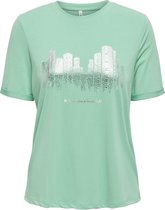 Only T-shirt Onlfree Life Reg S/s City Top Box J 15324129 Spearmint/skyline Dames Maat - S