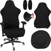 Bureaustoelovertrekken, 4-delige set voor gamingstoelhoezen, universeel, hoezen voor stoelen met armleuningen, stoelbekleding, bureaustoel voor computerstoelen/pc-stoelbekleding, stoel (zwart)