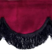 Raamband bordeaux met zwarte franjes 250x12 cm, 2 zijde hetzelfde materiaal, incl velcro voor tractor, vrachtwagen, caravan, enz