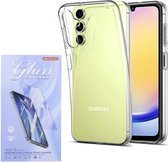 Soft Back Cover Hoesje Geschikt voor: Samsung Galaxy A24 Silicone Transparant + 2x Tempered Glass Screenprotector - ZT Accessoires