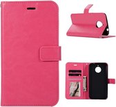 Bookcase Geschikt voor: Motorola Moto E4 Plus - Roze - portemonnee hoesje