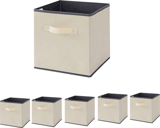 LessMo 4 stuks opbergmanden, opvouwbare mini-dozen, canvas stof, waterdichte katoen- en linnenbakken, voor speelgoed, badkamer, kasten, speelkamer (DELUXE, dik stof
