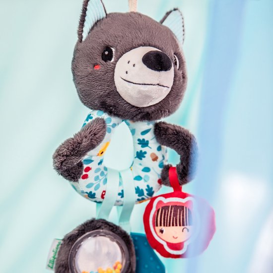 Lilliputiens - Multi-Activiteiten Ringen Louis De Wolf - Rammelaar Welke Makkelijk Vast Te Grijpen Is Voor Kleine Handjes, Stimuleert Baby's Zintuigen Met Zijn Kleuren, Verschillende Geluiden En Texturen - Geschikt Vanaf 3 Maanden van Lilliputiens — afbeelding 2