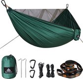 Camping hangmat met muggennet, 300 kg belastbaarheid, (290 x 140 cm) ademend, sneldrogend parachute-nylon, complete accessoires, eenvoudige montage, reishangmatten voor buiten