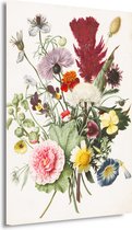 Boeket bloemen uit 1680 wanddecoratie - Bloemen schilderijen - Schilderij op canvas Natuur - Vintage schilderij - Canvas schilderij - Muurkunst 50x70 cm