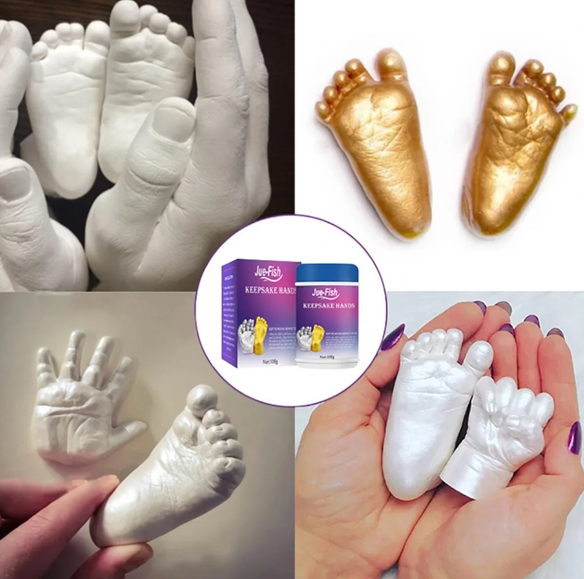 Goedkoopste Creatieve 3d Kloon Poeder Baby Hand Model Kloon Poeder Kinderen Volle Maan Hand Footprint Souvenir Model