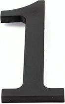 Huisnummer Zwart Nummer 1 - Groot 17,5 cm XL - Mat Zwart - Kunststof
