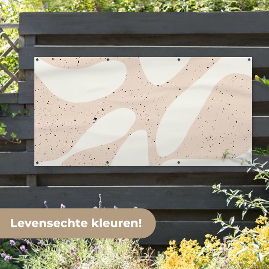 Décoration murale d'extérieur Plantes - Abstrait - Rose - Pastel - 160x80 cm - Toile de jardin - Poster extérieur