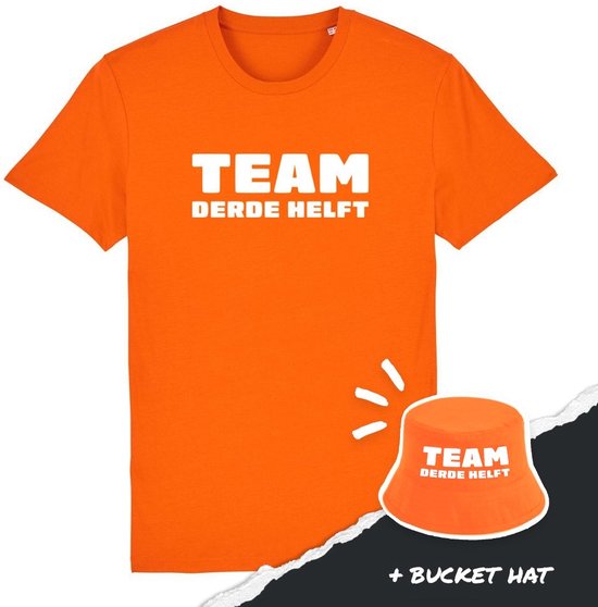 Team derde helft Rustaagh unisex t-shirt 3XL + Bucket Hat team derde helft - Oranje shirt dames - Oranje shirt heren - Oranje shirt nederlands elftal - ek voetbal 2024 shirt - ek voetbal 2024 kleding - Nederlands elftal voetbal shirt