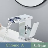 LiMa® - Led Wastafelkraan - Kleur Chroom - Lage Kraan - Badkamer - Enkele Handgreep - Koud En Warm Water