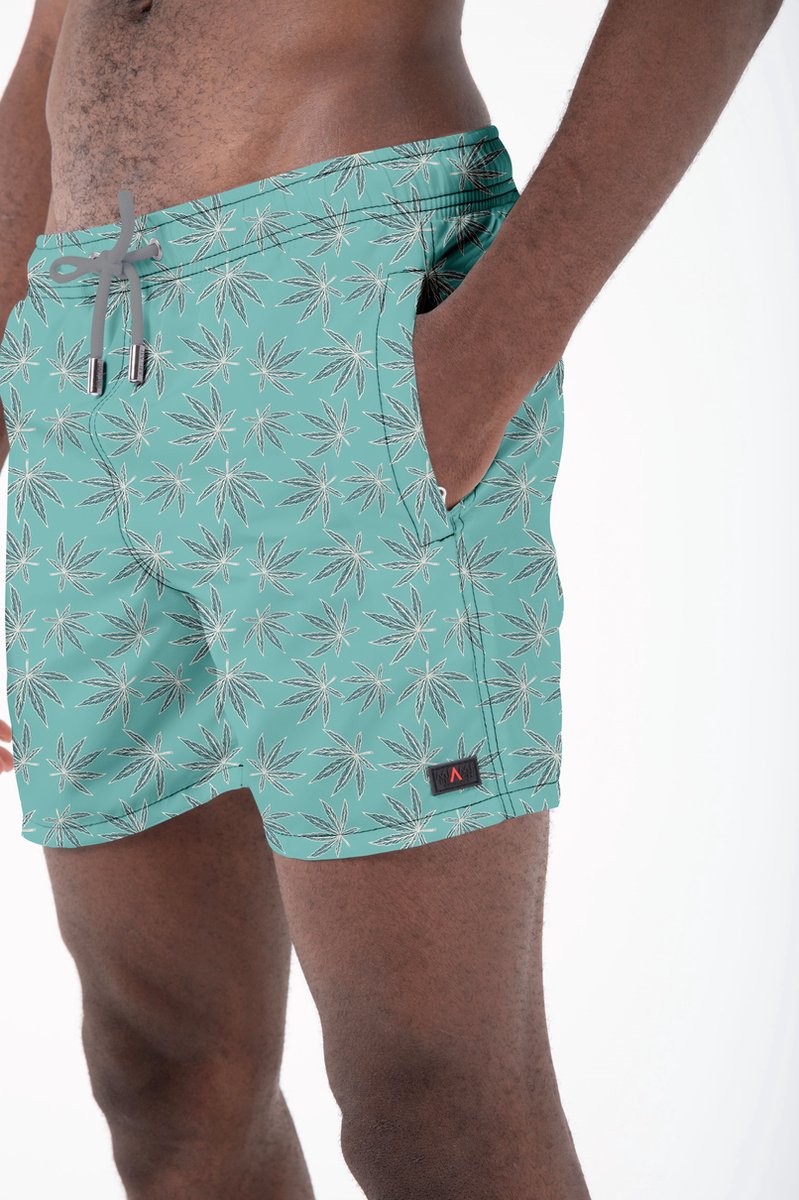 Miami Beach | Hoogwaardige Kwaliteit Zwemshort | Zwembroek | Beachshort | Heren | Sneldrogend | 231 Mint | — afbeelding 3