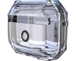 Ainy - PRO Diamant Hoesje met koord - Geschikt voor Apple Airpods Pro 2 / Pro 1 | Siliconen transparant case met keycord | schokbestendig | Uitsparing voor oplaadpoort & draadloos opladen ondersteund | cadeau voor haar