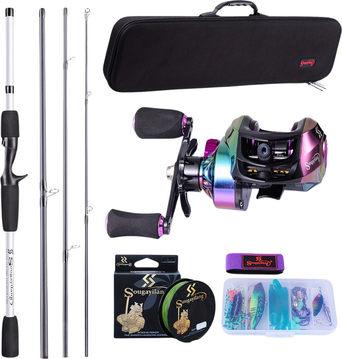 Livano Visspullen - Viskoffer - Tacklebox - Kunstaas - Vis Accessoires - Hengelsport - Spullen - Roofvis - Karper - Snoek - Veelkleurig Rechterhand