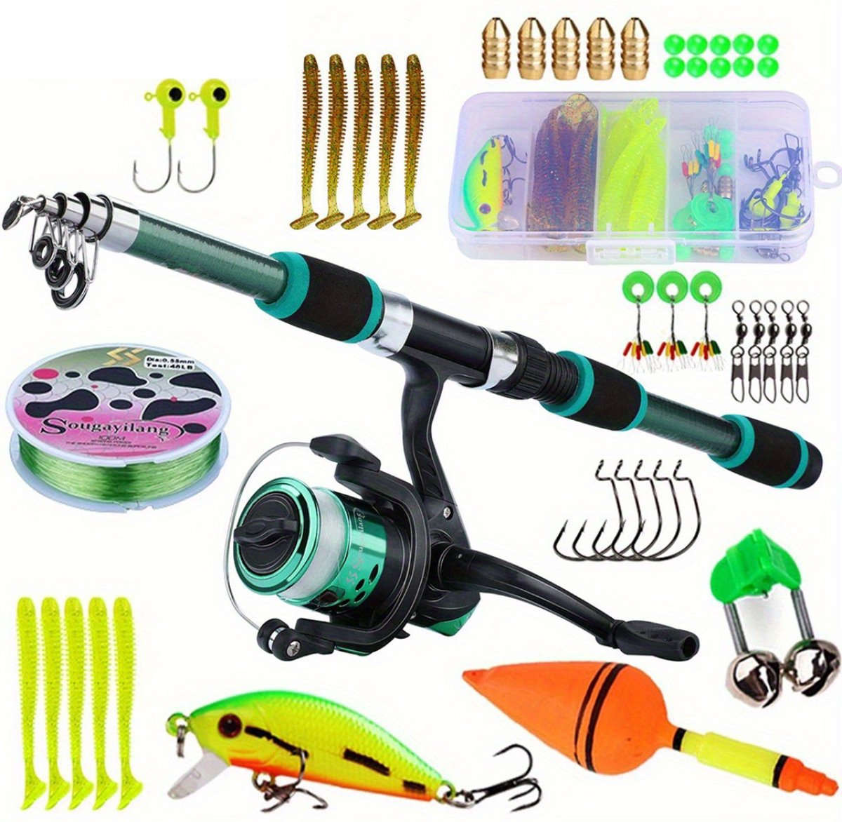 Livano Visspullen - Viskoffer - Tacklebox - Kunstaas - Vis Accessoires - Hengelsport - Spullen - Roofvis - Karper - Snoek - Vishengel - Groen