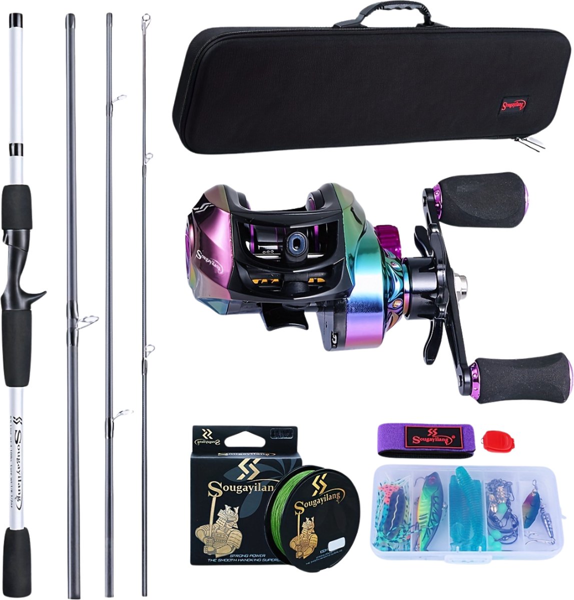 Livano Visspullen - Viskoffer - Tacklebox - Kunstaas - Vis Accessoires - Hengelsport - Spullen - Roofvis - Karper - Snoek - Veelkleurig Linkerhand