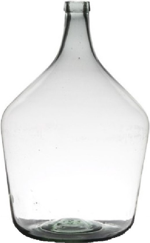Hakbijl flesvaas van glas - transparant -B34 x H50 cm - Bloemen/takken vaas