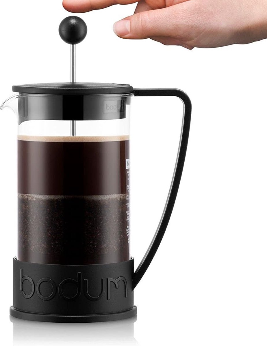 koffiezetapparaat- draagbare cafetière met drievoudige filters- hittebestendig glas met roestvrijstalen 0,35 l