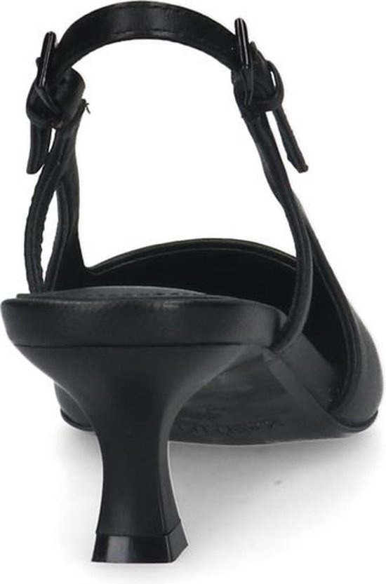 Manfield - Femme - Escarpins à bride arrière en cuir noir - Taille 42