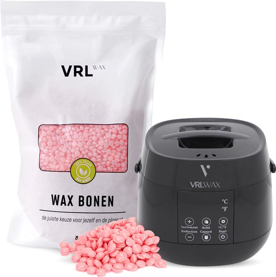 VRL Smart Wax Apparaat Starter Kit - Ontharingsapparaat - Crystal Orange Wax Bonen - Parfumvrij en Vegan