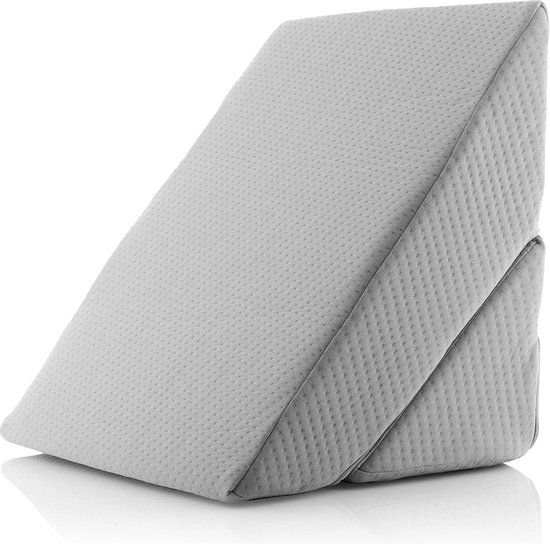 Ergonomisch Dubbel Driehoekig Wigkussen Memory Foam Grijs 60x40x24 cm wedge pillow