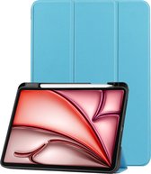 Hoesje Geschikt voor iPad Air 2024 (11 inch) Hoesje Case Hard Cover Hoes Book Case Met Uitsparing Geschikt voor Apple Pencil - Lichtblauw