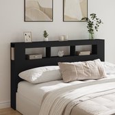 Tête de lit avec LED 180x18,5x103,5 cm en bois traité noir