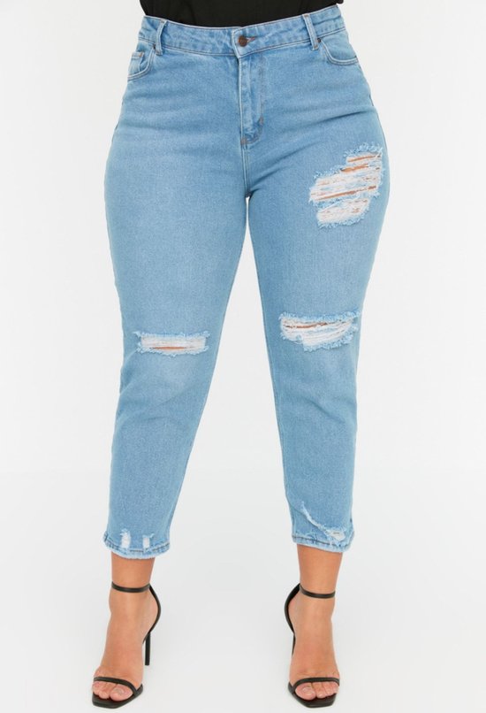 Jean Grande Taille Femme Trendyol - Coupe Skinny, Bleu Foncé, Tailles Jusqu'à 6XL, 97% Coton 3% élasthanne