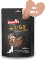 Rosewood by Pets Unlimited - Sushi Rolls - Kip - hondensnacks - 10 zakjes à 100g