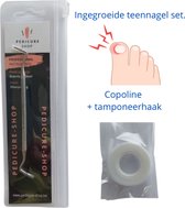 Set professionnel pour Ongles incarnés - Copoline + Crochet de tamponnage - Excavatrice - Prévient les ongles incarnés - Pédicure - Instrument - Acier inoxydable allemand -