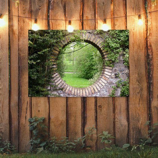 Affiche de jardin - Parc - Nature - Vert - Transparent - 120x80 cm - Jardin - Décoration de jardin- Toile jardin