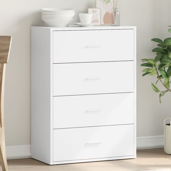 VidaXL Dressoir 60x31x84 cm bewerkt hout wit - Kantoormeubelen Plus