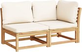 vidaXL - 2 pièces - Ensemble de salon - avec - coussins - solide - bois d'acacia