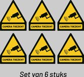 Voordeelset van 6 Camerabewaking Stickers 10cm breed - camerabewaking sticker - camera toezicht sticker - camera stickers beveiliging - alarmstickers