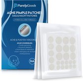 PurelyGoods® Pimple Patches - 144 pcs en 3 tailles - Pimple Patch - Pimple Remover - Pimple Remover - Acné Patchs - Soin de l'acné - Y compris E-book