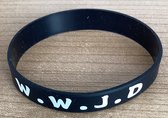 Siliconen Armband WWJD - Zwart